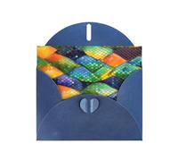 YYHWHJDE Blue Greeting Card Rainbow Fish Scale Prints for Christmas, Children's Birthday, Valentine's Day, and Party Invitation