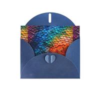 YYHWHJDE Blue Greeting Card Rainbow Fragments Fish Scales Pattern Perfect for Valentine's Day, Wedding Anniversary & Party Invitations