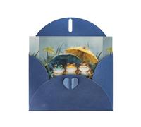 YYHWHJDE Blue Greeting Card Rainy Season Frogs Pattern Perfect for Valentine's Day, Wedding Anniversary & Party Invitations