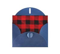 YYHWHJDE Blue Greeting Card red black buffalo check plaid pattern Pattern for Festive Birthday Party Invitation