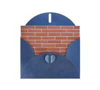 YYHWHJDE Blue Greeting Card Red Brick Wall Texture Prints for Christmas, Children's Birthday, Valentine's Day, and Party Invitation