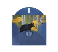 YYHWHJDE Blue Greeting Card rge and small black bears Pattern for Christmas, Children's Birthday, Valentine's Day, and Party Invitation
