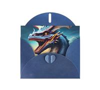 YYHWHJDE Blue Greeting Card Roaring Dragon Prints for Christmas, Children's Birthday, Valentine's Day, and Party Invitation