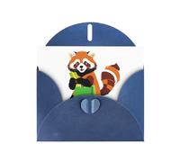 YYHWHJDE Blue Greeting Card Shopping red panda Pattern for Festive Birthday Party Invitation