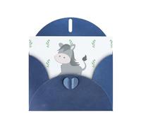 YYHWHJDE Blue Greeting Card smiling donkey Pattern for Festive Birthday Party Invitation