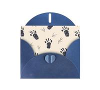 YYHWHJDE Blue Greeting Card The Beauty Of Small Footprints Pattern Perfect for Valentine's Day, Wedding Anniversary & Party Invitations