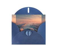 YYHWHJDE Blue Greeting Card The Endless Sea Pattern Perfect for Valentine's Day, Wedding Anniversary & Party Invitations