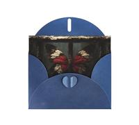 YYHWHJDE Blue Greeting Card The Imprisoned Butterfly Pattern Perfect for Valentine's Day, Wedding Anniversary & Party Invitations