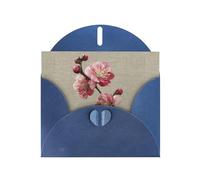 YYHWHJDE Blue Greeting Card The Proud Plum Blossom Pattern Perfect for Valentine's Day, Wedding Anniversary & Party Invitations