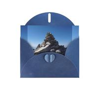 YYHWHJDE Blue Greeting Card The Stone On The Mountain Top Pattern Perfect for Valentine's Day, Wedding Anniversary & Party Invitations