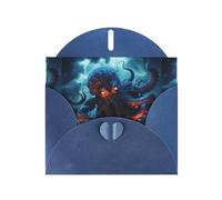 YYHWHJDE Blue Greeting Card Thunderstorm Octopus Tentacles Pattern Perfect for Valentine's Day, Wedding Anniversary & Party Invitations