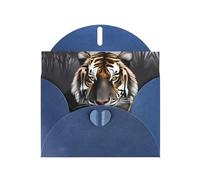 YYHWHJDE Blue Greeting Card Tiger at rest Prints for Christmas, Children's Birthday, Valentine's Day, and Party Invitation