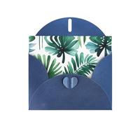 YYHWHJDE Blue Greeting Card Tropical Palm Tree Leaves Watercolor Pattern for Festive Birthday Party Invitation