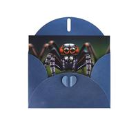 YYHWHJDE Blue Greeting Card Tropical rainforest spiders Pattern for Christmas, Children's Birthday, Valentine's Day, and Party Invitation