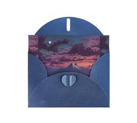 YYHWHJDE Blue Greeting Card Twilight On The Mountain Pattern Perfect for Valentine's Day, Wedding Anniversary & Party Invitations