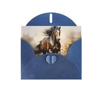 YYHWHJDE Blue Greeting Card Western Horse Prints for Christmas, Children's Birthday, Valentine's Day, and Party Invitation