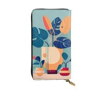 YYHWHJDE Blue Orange Turtleback Bamboo Pattern Leather long clutch wallet Designed for fashion girls and women stylish and personalized 7.48 x 4.13 in, Black, One Size
