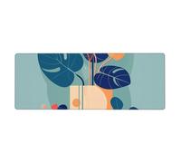 YYHWHJDE Blue Orange Turtleback Bamboo Prints Extra Large Mouse pad Mousepad 12x31.5in for Office Gaming Learning
