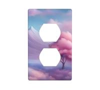 YYHWHJDE Blue Pink and Purple Pastel Colors Pattern Double Socket Wall Panel Decorative is Durable and Suitable for Socket Light Switch Accessories 4.5x2.76in