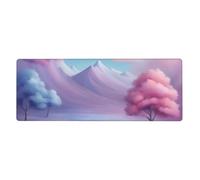 YYHWHJDE Blue Pink And Purple Pastel Colors Picture Extra Large Mouse Pad, Computer Office Anti Slip Gaming Keyboard Thickened Version 12x31.5in