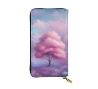 YYHWHJDE Blue Pink and Purple Pastel Colors Printing Quality Leather Long Clutch Wallet Designed for Fashion Girls and Women Stylish 7.48 x 4.13 in