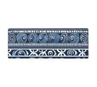 YYHWHJDE Blue Polynesian Maori Tribal Pattern Picture Extra Large Mouse Pad, Computer Office Anti Slip Gaming Keyboard Thickened Version 12x31.5in