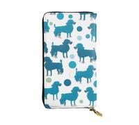 YYHWHJDE Blue Poodle Polka Dot Printing Leather long clutch wallet Designed for fashion girls and women stylish and personalized 7.48 x 4.13 in, Black, One Size