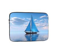 YYHWHJDE Blue Sailboat Printing Portable Laptop Sleeve Case 15 inch Shockproof Bag for Men and Women Business Travel, and Office Daily Use