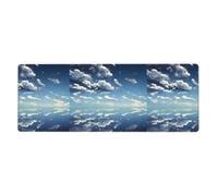 YYHWHJDE Blue sky and white clouds Extra Large Rubber Desk Mat 12x31.5in