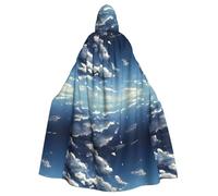YYHWHJDE Blue sky and white clouds Prints Hooded Cloak - Oversized Cozy Throw for Costume & Cosplay