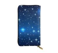 YYHWHJDE Blue Star Pattern Picture Quality Leather Long Clutch Wallet Designed for Fashion Girls and Women Stylish 7.48 x 4.13 in