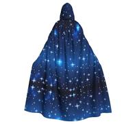 YYHWHJDE Blue star pattern Printing Halloween Adult Hooded Cloak for Parties and Costume Events