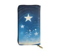 YYHWHJDE Blue Starry Sky Printing Quality Leather Long Clutch Wallet Designed for Fashion Girls and Women Stylish 7.48 x 4.13 in