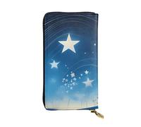 YYHWHJDE Blue Starry Sky Prints Quality Leather Long Clutch Wallet Designed for Fashion Girls and Women Stylish 7.48 x 4.13 in