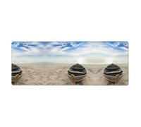 YYHWHJDE Boat On The Beach Mouse Pad 12x31.5in Extended Gaming Surface