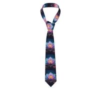 YYHWHJDE Bohemian Lotus Flower Pattern Men's tie classic style suit cravat suitable for holidays and work