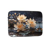 YYHWHJDE Bohemian White Lotus Prints Protective Shockproof Portable Laptop Sleeve Case 13 inch for Men and Women Business Travel, and Office Daily Use