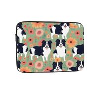 YYHWHJDE Border Collie Florals Printing Portable Laptop Sleeve Case 10 inch Shockproof Bag for Men and Women Business Travel, and Office Daily Use