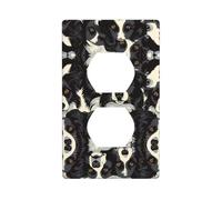 YYHWHJDE Border Collie Pattern Double Socket Wall Panel Decorative is Durable and Suitable for Socket Light Switch Accessories 4.5x2.76in