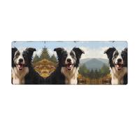 YYHWHJDE Border Collie Pattern Extra Large Mouse Pad, Computer Office Anti Slip Gaming Keyboard Thickened Version 12x31.5in