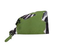 YYHWHJDE Bouffant Scrub Caps Cartoon Raccoon Prints - Adjustable Surgical Caps for Men and Women Black