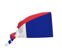 YYHWHJDE Bouffant Scrub Caps French Flag Prints - Adjustable Surgical Caps for Men and Women Black