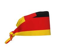 YYHWHJDE Bouffant Scrub Caps German Flag Pattern - Adjustable Surgical Caps for Men and Women Black