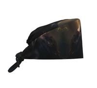 YYHWHJDE Bouffant Scrub Caps Gorillas Pattern - Adjustable Surgical Caps for Men and Women Black