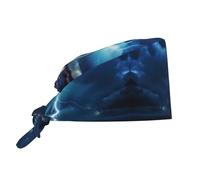 YYHWHJDE Bouffant Scrub Caps Lightning in a Flash Prints - Adjustable Surgical Caps for Men and Women Black