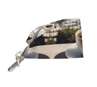 YYHWHJDE Bouffant Scrub Caps Parisian Coffee Eiffel Tower Prints - Adjustable Surgical Caps for Men and Women