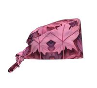 YYHWHJDE Bouffant Scrub Caps Pink Leaves camo Prints - Adjustable Surgical Caps for Men and Women