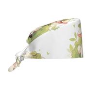 YYHWHJDE Bouffant Scrub Caps The Shy Little Sheep Pattern - Adjustable Surgical Caps for Men and Women Black