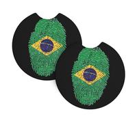 YYHWHJDE brazil Prints Car Cup Coasters 2-Pack - Premium Neoprene Drink Throws, Protect Cup Holders & Enhance Your Drive - Waterproof, Non-Slip Grip