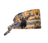 YYHWHJDE Breathable Work Hat Bull Elk Prints Premium Peach Skin Velvet Adjustable, Soft, Versatile